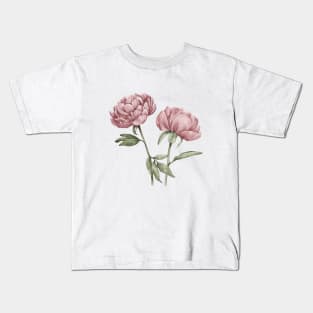 Pink Peonies Kids T-Shirt